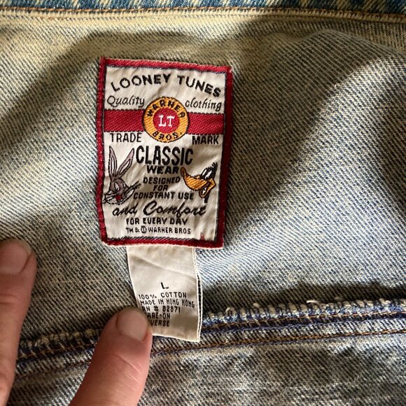 Looney Tunes Classic Jean Jacket with the WB Logo on it - Picture 2 of 4